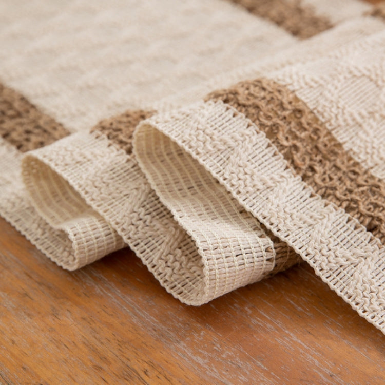 Cotton and Linen Woven Colorblock Tassel Striped Rhombus Table Runner, Size: 30x50cm(2 Hemp + Diamond Lattice) - Tablecloths & Table Mats by PMC TechLife | Online Shopping South Africa | PMC TechLife