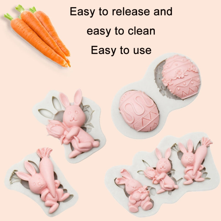 2 PCS Easter Bunny Egg Chocolate Baking Clay Silicone Mold, Specification: Bouquet Bunny - Arts & Crafts by PMC TechLife | Online Shopping South Africa | PMC TechLife