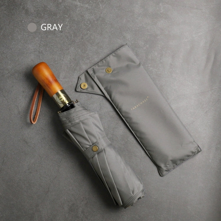 PARACHASE Ten-bone Double-layer Large Windproof Business Automatic Folding Umbrella(Grey) - free shipping - PMC TechLife - Order now!