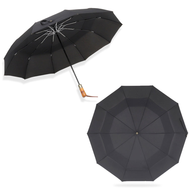 PARACHASE Ten-bone Double-layer Large Windproof Business Automatic Folding Umbrella(Black) - free shipping - PMC Jewellery - Order now!