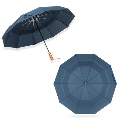 PARACHASE Ten-bone Double-layer Large Windproof Business Automatic Folding Umbrella(Navy) - free shipping - PMC Jewellery - Order now!