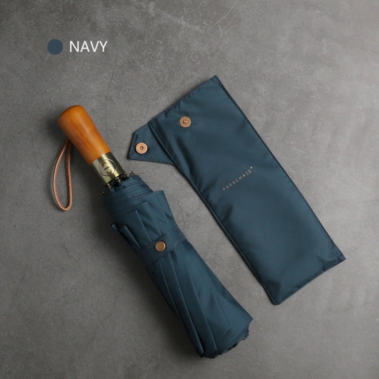PARACHASE Ten-bone Double-layer Large Windproof Business Automatic Folding Umbrella(Navy) - free shipping - PMC Jewellery - Order now!