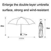 PARACHASE Ten-bone Double-layer Large Windproof Business Automatic Folding Umbrella(Black)