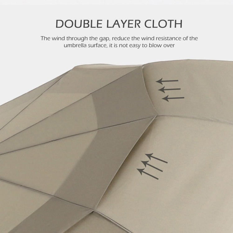 PARACHASE Ten-bone Double-layer Large Windproof Business Automatic Folding Umbrella(Grey) - free shipping - PMC Jewellery - Order now!