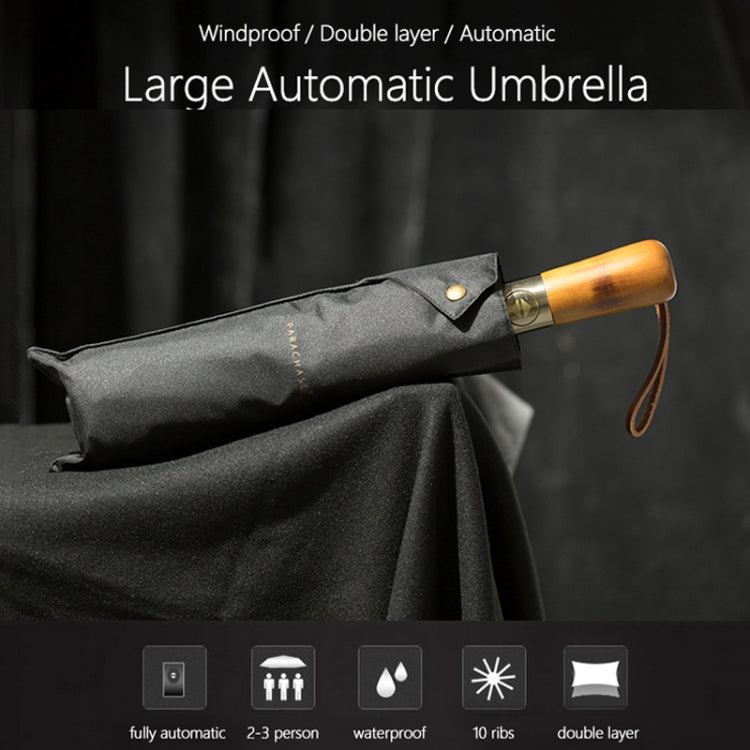 PARACHASE Ten-bone Double-layer Large Windproof Business Automatic Folding Umbrella(Grey) - free shipping - PMC Jewellery - Order now!