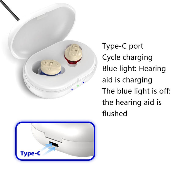 Old People Voice Amplifier Sound Collector Hearing Aid(White)