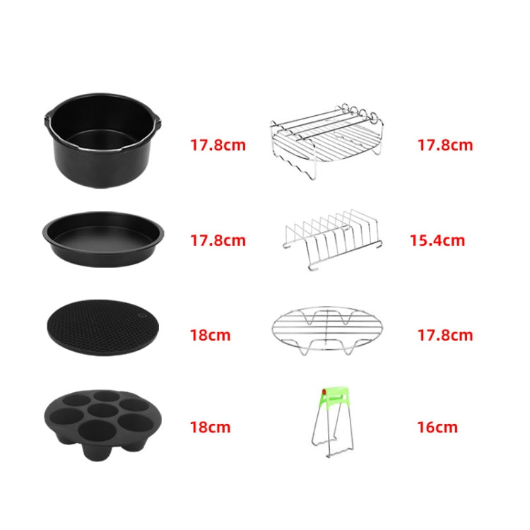 12 PCS/Set 7 Inch Air Fryer Baking Accessories Stainless Steel Set - Kitchen Machine Accessories & Parts by PMC TechLife | Online Shopping South Africa | PMC TechLife