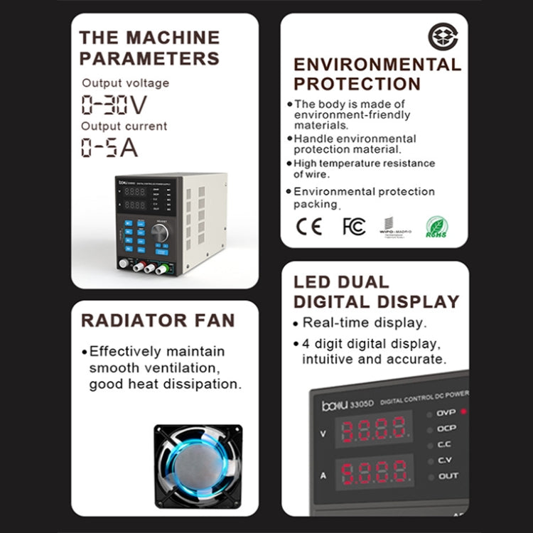BAKU BA-3305D 5A/30V CNC DC High Power Supply(EU Plug) - free shipping - PMC Jewellery - Order now!