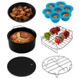 6 PCS/Set 7 inch Air Fryer Baking Accessories Stainless Steel Set - Kitchen Machine Accessories & Parts by PMC TechLife | Online Shopping South Africa | PMC TechLife
