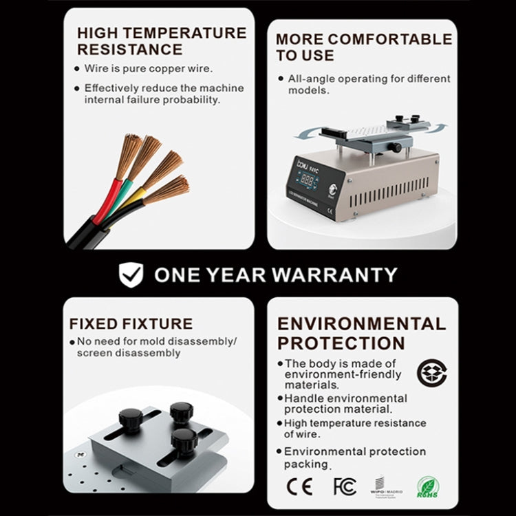 BAKU BA949C Heated 360-degree Rotating Fast LCD Screen Splitter(US Plug 110V) - free shipping - PMC TechLife - Order now!