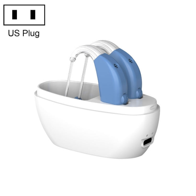 Elderly Use Can Charge Sound Amplifier Hearing Aid, Specification: US Plug(Blue Double Machine+White Charging Bin) - Hearing Aids by PMC TechLife | Online Shopping South Africa | PMC TechLife