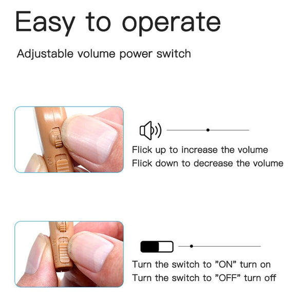 Elderly Use Can Charge Sound Amplifier Hearing Aid, Specification: US Plug(Skin Color Double Machine+Black Charging Bin)