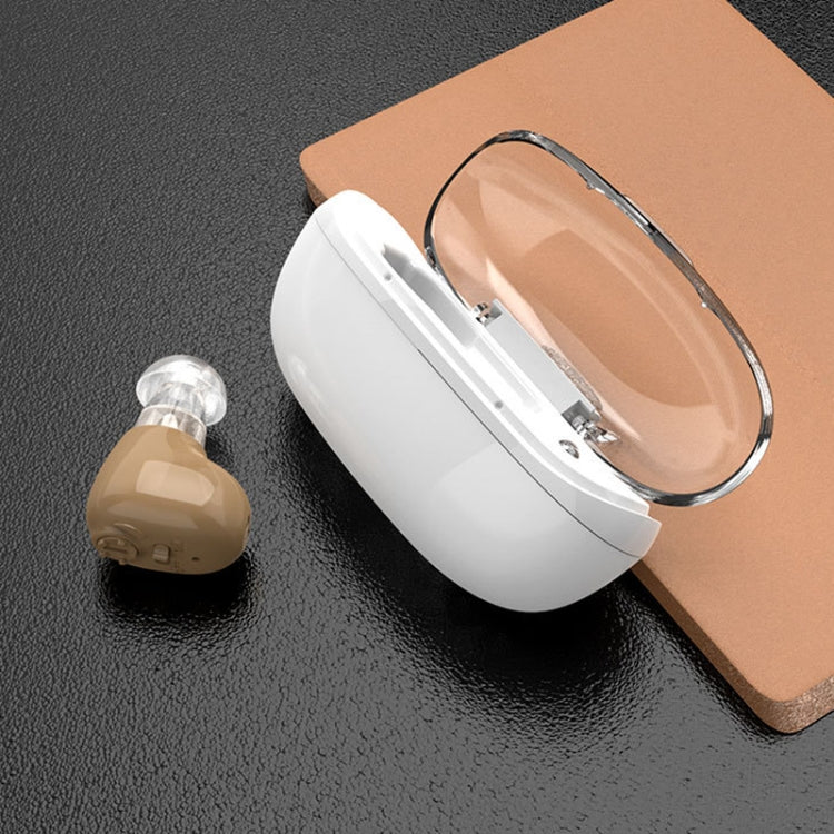 Elderly Sound Amplifier Portable Ear Canal Rechargeable Hearing Aid, Specification: US Plug(Skin Color)
