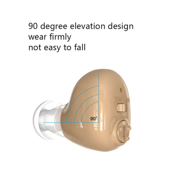 Elderly Sound Amplifier Portable Ear Canal Rechargeable Hearing Aid, Specification: US Plug(Skin Color)
