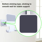 2 PCS T11 Wall Paste Mobile Phone Bracket Foldable Lift Bathroom Kitchen Wall Bracket(Black)
