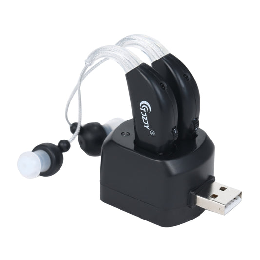 Rechargeable Hearing Aids for Seniors Personal Sound Amplifier with Charging Base,EU Plug(Black) - Hearing Aids by PMC Jewellery | Online Shopping South Africa | PMC Jewellery | Buy Now Pay Later Mobicred