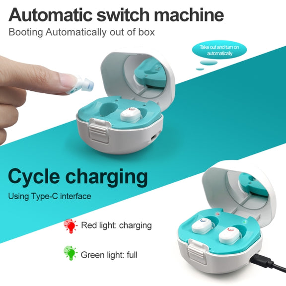 TWS On-Ear Sound Amplifier Hearing Aid with Charging Compartment(Skin Color)
