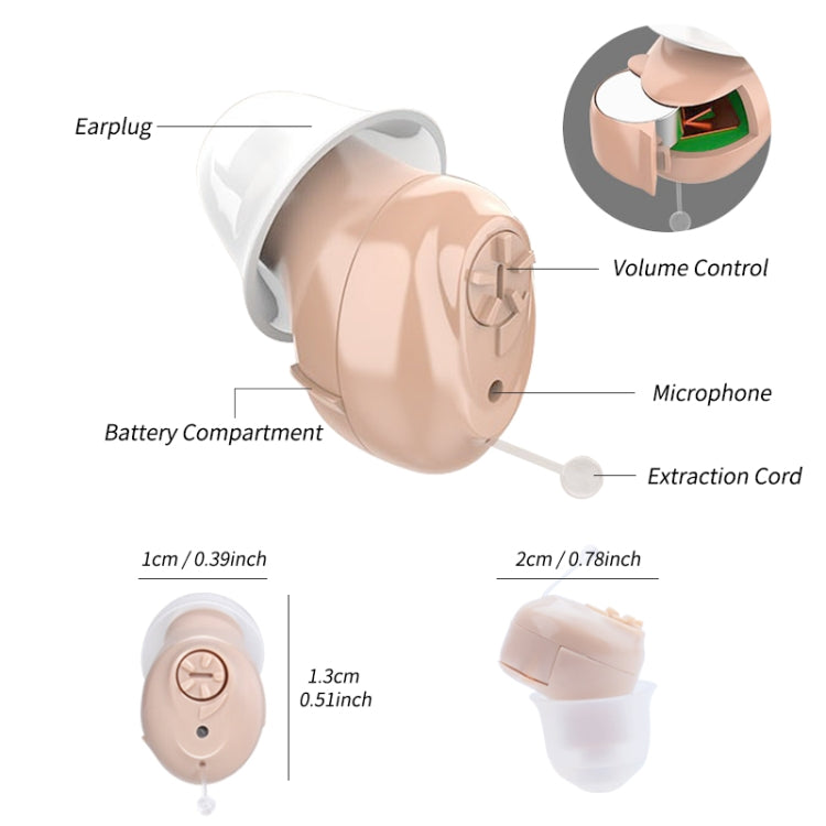 CIC Digital Ear Hearing Aid Sound Amplifier For The Elderly(Skin Color) - Hearing Aids by PMC TechLife | Online Shopping South Africa | PMC TechLife | Buy Now Pay Later Mobicred