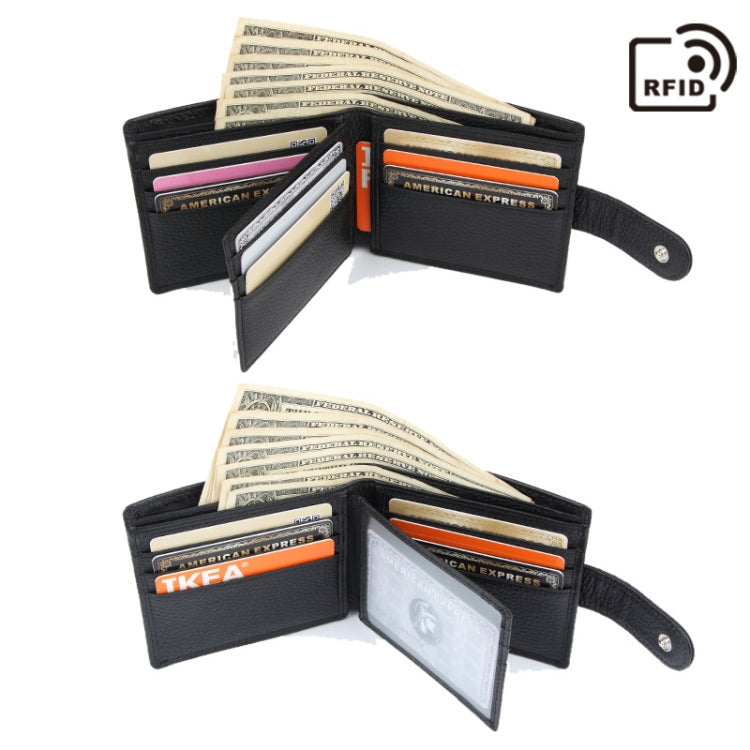 K-8013 Anti-Magnetic Anti-Theft RFID Short Business Men Wallet