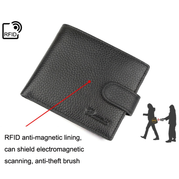K-8013 Anti-Magnetic Anti-Theft RFID Short Business Men Wallet