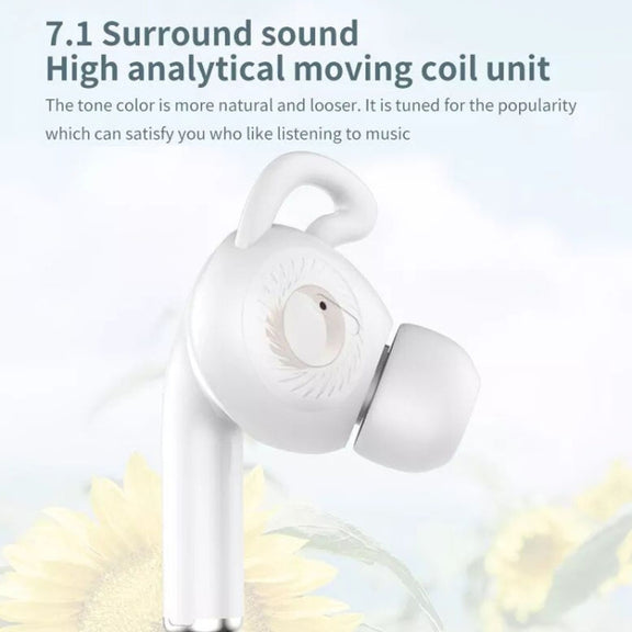 3.5mm Interface Mobile Phone Wire Control Headphones(White)