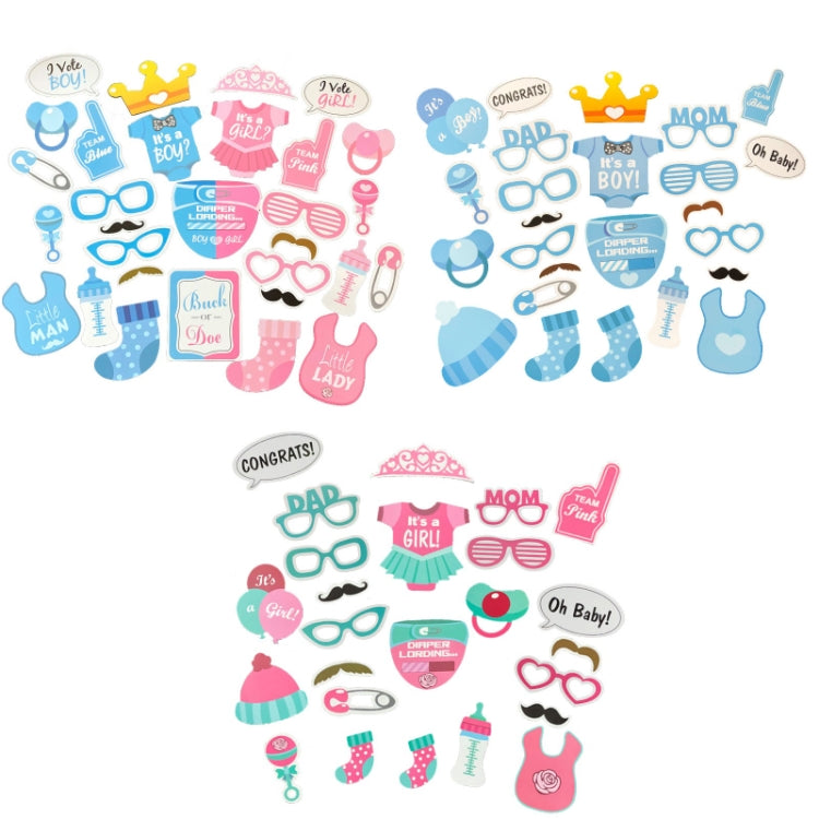 3 Sets Baby Birthday Party Gender Reveal Stickers Photo Props(25PCS/Set Boys Suit) - Holiday Decorations by PMC TechLife | Online Shopping South Africa | PMC TechLife