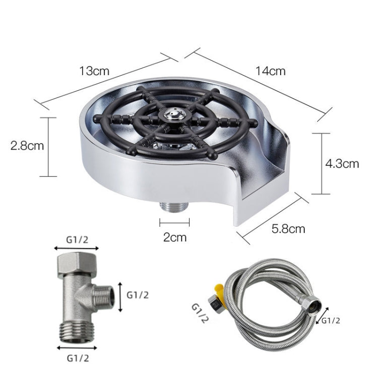 Automatic Faucet High Pressure Spray Washer, Style: Silver+Soft Hose+G1/2 Three-way - Faucets & Accessories by PMC TechLife | Online Shopping South Africa | PMC TechLife