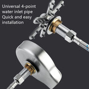 Automatic Faucet High Pressure Spray Washer, Style: Silver+Soft Hose+G1/2 Three-way