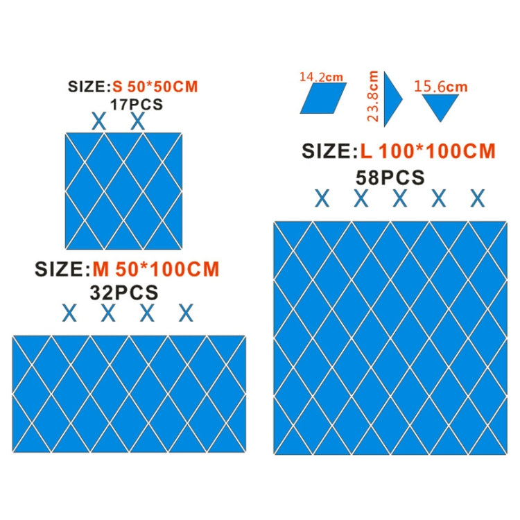Rhombus Stitching Background Acrylic Mirror Decorative Stickers, Specification: Golden Large