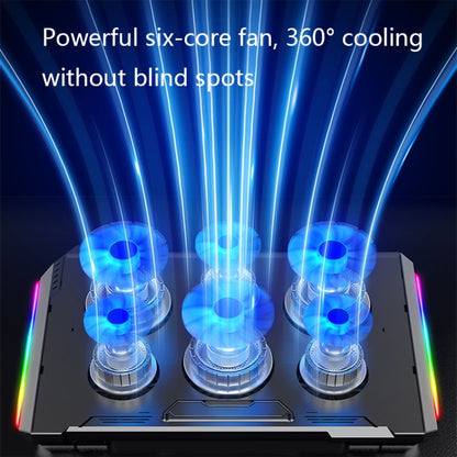 NUOXI Q9 RGB Lighting Effect Laptop Cooler(Black) - free shipping - PMC Jewellery - Order now!