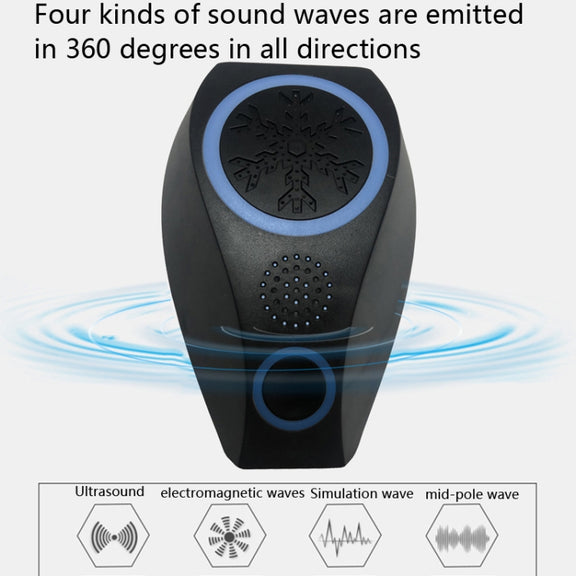 Snowflake Ultrasonic Mosquito Repellent Mouse Repellent, Specification: US Plug(Black)