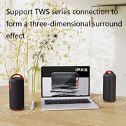 HY01 20W Outdoor Water-resistant Stereo Sound Bluetooth Speaker(Black)