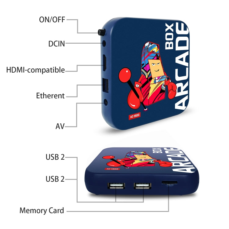 Arcade Box 256G Wireless Video Game Machine Box 4K HD Display For PS1/PSP/N64/DC, US Plug