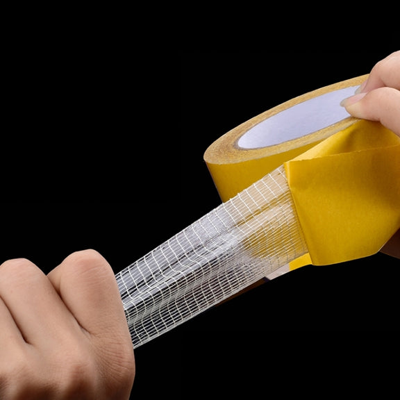 25mmx50 m Double-sided Fiberglass Grid Sticky Adhesive Fiber Transparent Mesh Tape