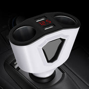 3.1A Dual USB Digital Display Multi-Function Driving Recorder Universal Automotive Charger(White)