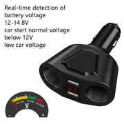 3.1A Dual USB Digital Display Multi-Function Driving Recorder Universal Automotive Charger(White)