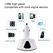3.1A Dual USB Digital Display Multi-Function Driving Recorder Universal Automotive Charger(White)