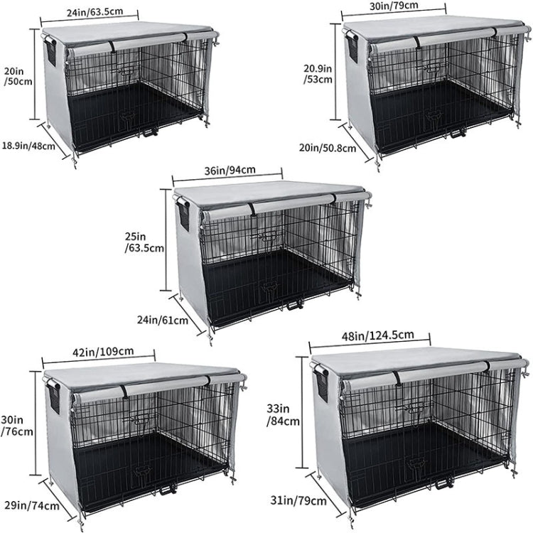 Oxford Cloth Pet Cage Cover Outdoor Furniture Dustproof Rainproof Sunscreen Cover, Size: 94x61x63.5cm(Black)