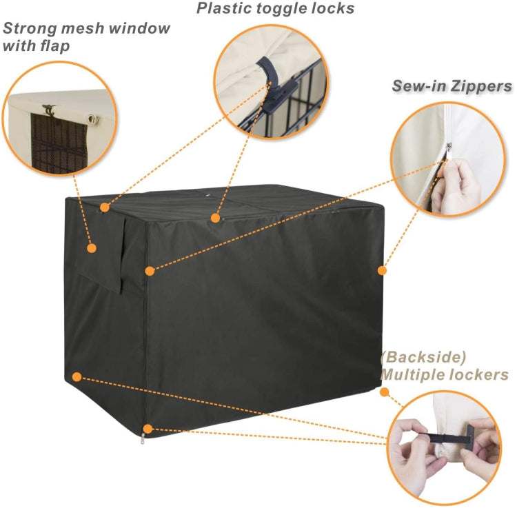 Oxford Cloth Pet Cage Cover Outdoor Furniture Dustproof Rainproof Sunscreen Cover, Size: 94x61x63.5cm(Black)