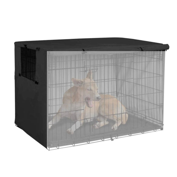 Oxford Cloth Pet Cage Cover Outdoor Furniture Dustproof Rainproof Sunscreen Cover, Size: 94x61x63.5cm(Black)