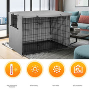 Oxford Cloth Pet Cage Cover Outdoor Furniture Dustproof Rainproof Sunscreen Cover, Size: 94x61x63.5cm(Black)