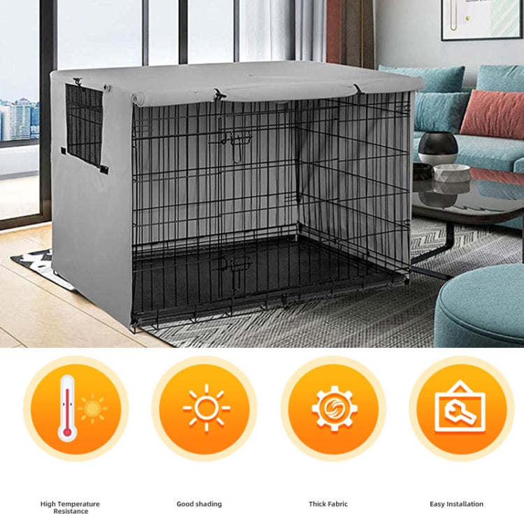 Oxford Cloth Pet Cage Cover Outdoor Furniture Dustproof Rainproof Sunscreen Cover, Size: 94x61x63.5cm(Black)