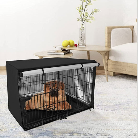 Oxford Cloth Pet Cage Cover Outdoor Furniture Dustproof Rainproof Sunscreen Cover, Size: 94x61x63.5cm(Black)