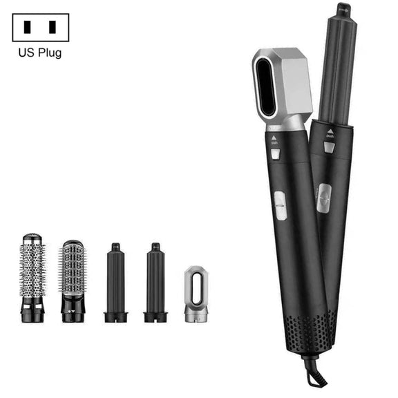 5-in-1 Hot-air Comb Automatic Straightening Dual-purpose Hair Dryer Black(US Plug)