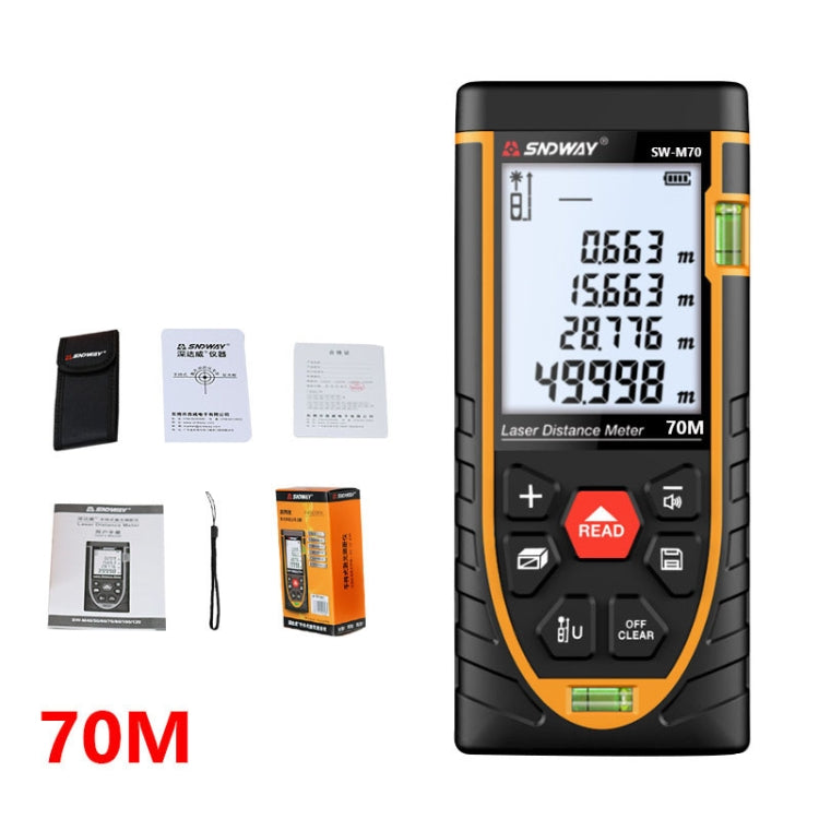 SNDWAY SW-M70 Laser Distance Meter Infrared Measuring Instrument, Distance: 70m - free shipping - PMC TechLife - Order now!