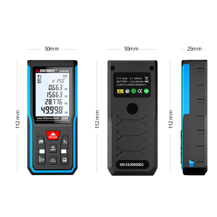 SNDWAY H-D120A Handheld Laser Rangefinder Infrared Measuring Instrument, Distance: 120m - free shipping - PMC TechLife - Order now!