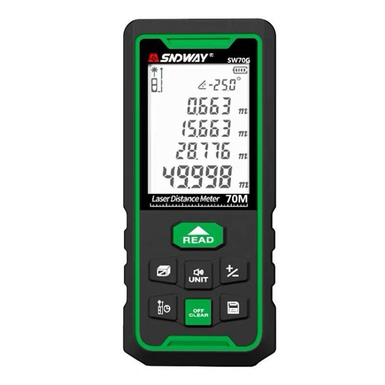 SNDWAY SW70G High-precision Indoor and Outdoor Green Laser Rangefinder, Distance: 70m - free shipping - PMC TechLife - Order now!