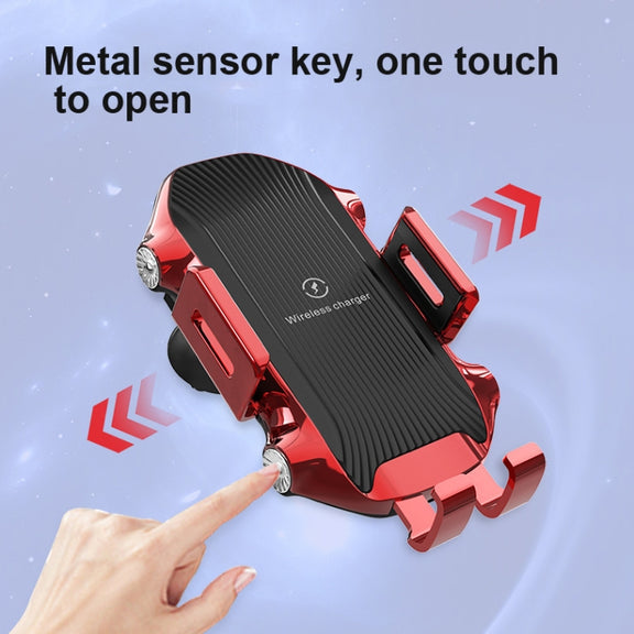 X343 15W Car Wireless Charger Smart Induction Suction Cup Phone Holder(Black)