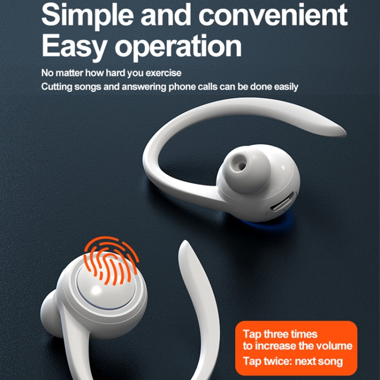 A1S Bluetooth Earphone Hanging Ear Incorporation True Sound Sports Single Ear Headset(Black)