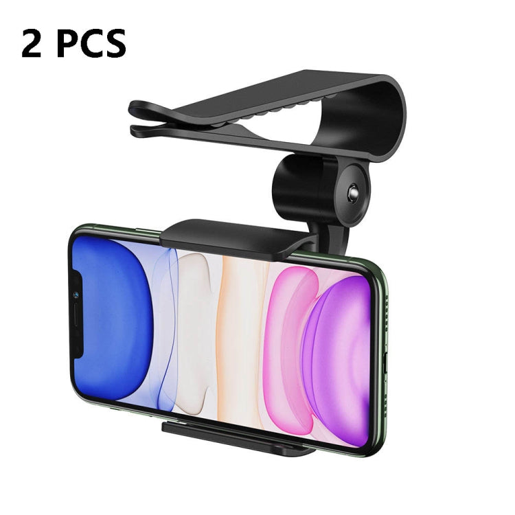 2 PCS Car Sun Visor Bracket Car Mobile Phone Buckle Holder(Black)